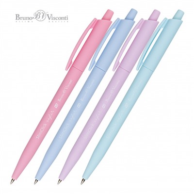 Ручка автоматическая шариковая 0.5мм "SlimClick.ZEFIR" синяя 20-0229 Bruno Visconti