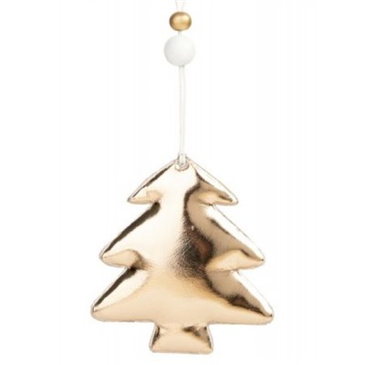 Новогоднее подвесное украшение "Елочка розово-золотистая" из полиуретана 8,5х1,5х9 см 86378 Феникс-Презент