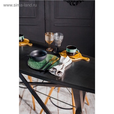 Чайная пара Хорекс Verde notte, чашка 200 мл, блюдце d=15.5 см, фарфор, чёрная, зелёная