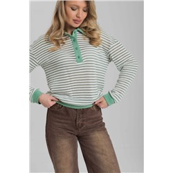 Джемпер-поло из жаккарда М325369пб