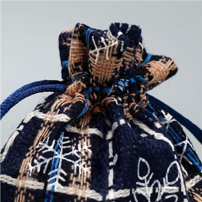 Мешочек подарочный новогодний холща «Снежный лес», снежинки, 10×12 см ± 1.5 см