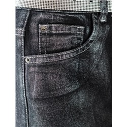 Джинсы трубы из эластичного денима с металлизированным покрытием