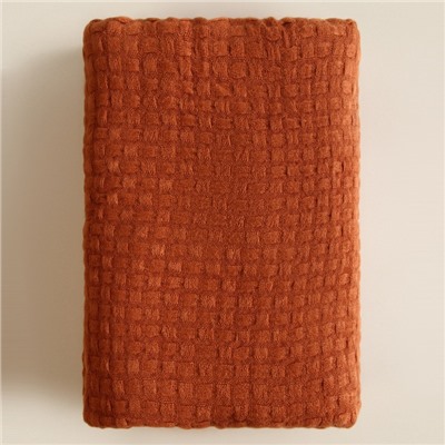 Плед «Этель» Relief, 130×170 см, 100% акрил, цвет терракотовый
