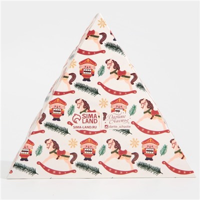 Коробка для кондитерских изделий новогодняя с пластиковой крышкой «Щелкунчик», 18×18×4 см
