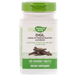 Nature's Way, DGL, глицирризинат солодки, 100 жевательных таблеток