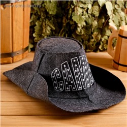 Шапка для бани и сауны, с вышивкой «Самец», полиэфир 70%, шерсть 30%, «Добропаровъ»