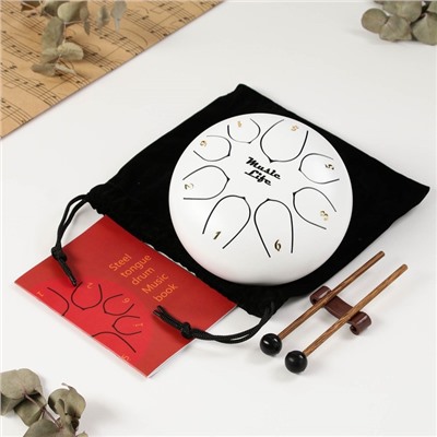 Глюкофон - музыкальный инструмент, белый, 8 лепестков, 15×9 см