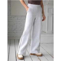 Теплые прямые брюки из эластичного футера трехнитки с начесом