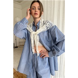 Костюм женский  SET065/07/Голубой, белый