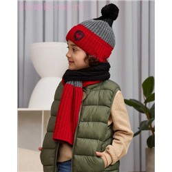XQ 9 XD 9 Комплект для мальчика флис (колпак+шарф) (52-54)