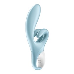 Голубой вибратор-кролик Touch me - 21,2 см.