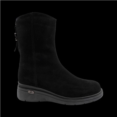 Сапоги из натуральной кожи на меху РМ-059-4 черные