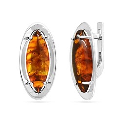 Серьги из серебра янтарь, СП77