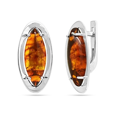 Серьги из серебра янтарь, СП77
