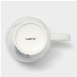 Кружки Magistro Real Marble, 400 мл, набор 2 шт., фарфор, белые