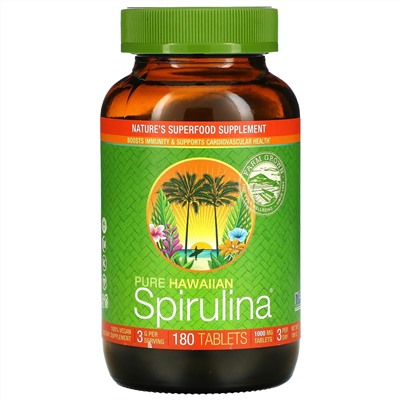 Nutrex Hawaii, Pure Hawaiian Spirulina, 1000 мг, 180 таблеток
