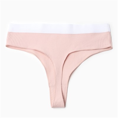 Трусы женские бразилиана MINAKU в рубчик, размер 48-50, бежевые