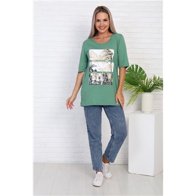 Футболка 786 с рисунком листья пальмы НАТАЛИ, 986272