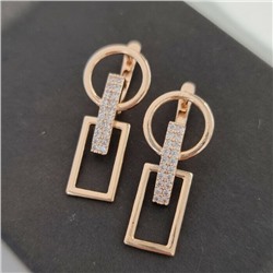 Серьги ювелирная бижутерия коллекция "Дубай" покрытие: позолота, вставка: фианиты, 39145, арт.214.827