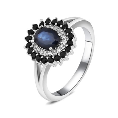 Кольцо, сапфир корунд , шпинель нат., NKD-2207