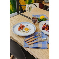 Ложка столовая «Эко-стейк», длина 19.5 см, толщина 1.5 мм, нержавеющая сталь, деревянная ручка, ручка, МИКС