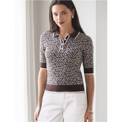 Джемпер жаккардовой вязки с кашемиром