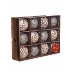 Ёлочные игрушки «Орсон», шары новогодние, d=6 см, 12 шт., галант