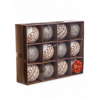 Ёлочные игрушки «Орсон», шары новогодние, d=6 см, 12 шт., галант