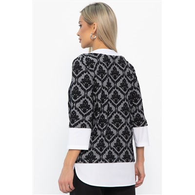 Джемпер Нежный акцент (черно-белый) Б14851-18М