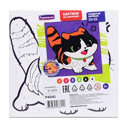 Картина по номерам "Сердитый котёнок" 15х15
