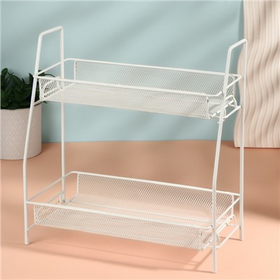 Органайзер для хранения, двухуровневый, 31×32×16.5 см, белый