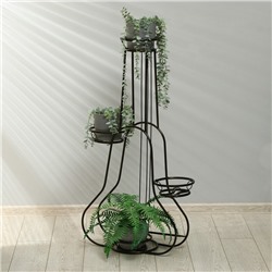 Подставка для цветов, напольная, на 4 горшка, d=14 см, бронзовая, «Гитара»
