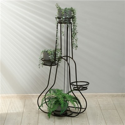 Подставка для цветов, напольная, на 4 горшка, d=14 см, бронзовая, «Гитара»