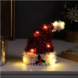 Светодиодная фигура из мишуры «Колпак» 14×10 см, 10 LED, батарейки AG10×3 (в комплекте), свечение тёплое белое