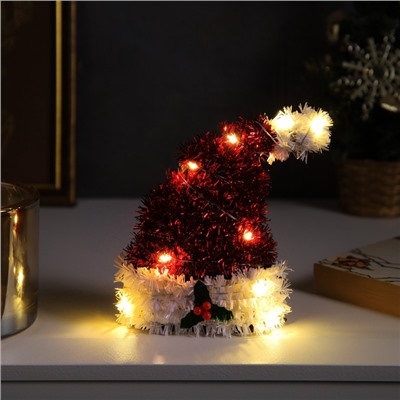 Светодиодная фигура из мишуры «Колпак» 14×10 см, 10 LED, батарейки AG10×3 (в комплекте), свечение тёплое белое