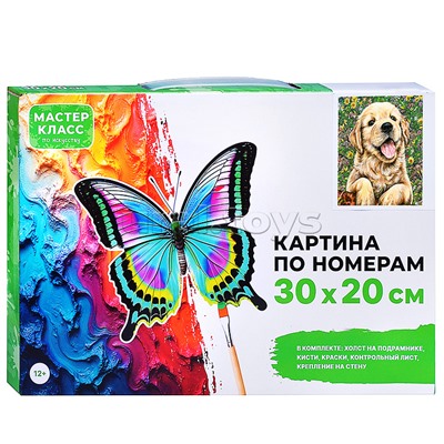 Набор для рисования "Картина по номерам 30х20 см.  Забавный щенок"