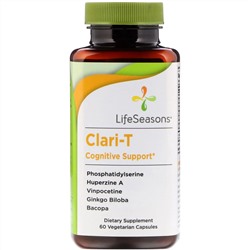 LifeSeasons, Clari-T, поддержка когнитивных функций, 60 вегетарианских капсул