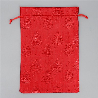 Мешочек подарочный новогодний парча «Ёлочка», 20×30 см ± 1.5 см