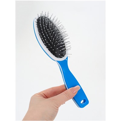 Расчёска массажная, 6×22 см, металлические зубчики, МИКС