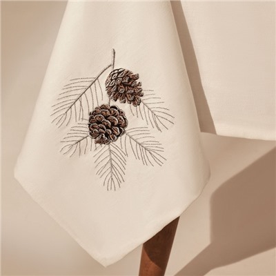 Скатерть с вышивкой SL HOME «Новый год», 145×180, лён 100%