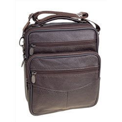 Сумка мужская  из натуральной кожи, цвет коричневый