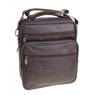 Сумка мужская  из натуральной кожи, цвет коричневый