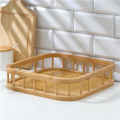 Поднос квадратный Доляна Jungle, 30.5×30.5 см, бамбук