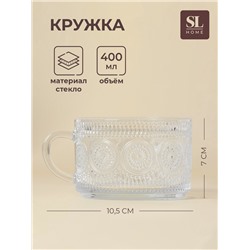 Кружка «Ларго», 400 мл, 13.2×7 см, стекло, прозрачная