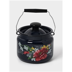 Бидон эмалированный «Апрель», 2 л, с ручкой и крышкой, чёрный