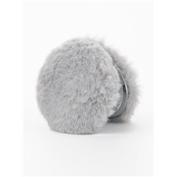 Зеркало складное «Мех», d=8 см, с увеличением, с искусственным мехом, серое