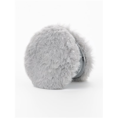 Зеркало складное «Мех», d=8 см, с увеличением, с искусственным мехом, серое