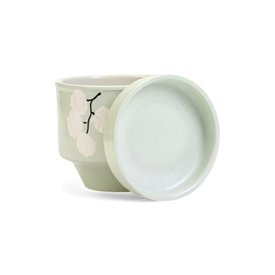 Горшок для цветов «Листья», 900 мл, d=13 см, h=12.5 см, керамический, с поддоном