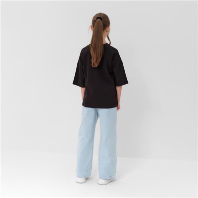 Футболка детская MINAKU: CRUSH, чёрная, рост 110 см