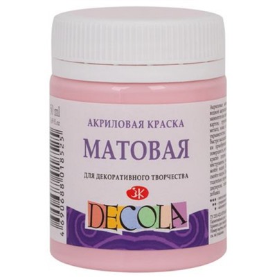 Акриловая краска матовая "Декола" 50мл Светло-розовая 14328372 Невская палитра